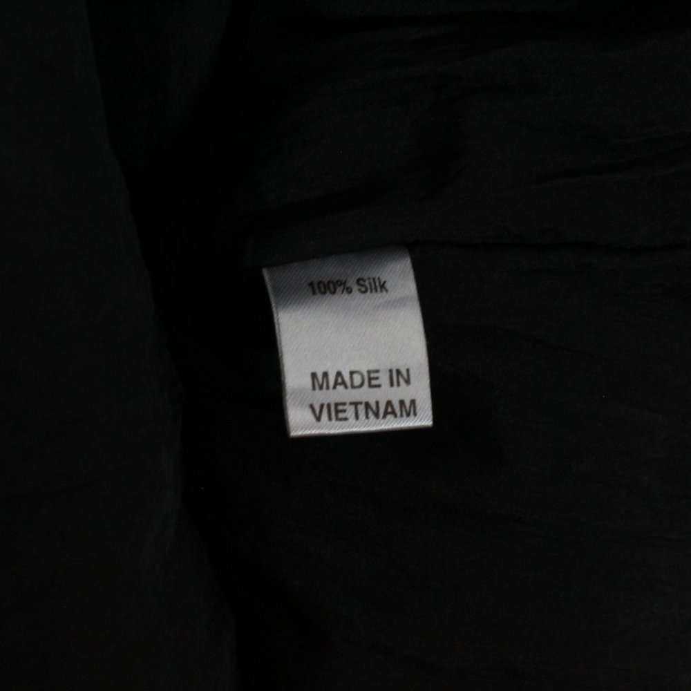 Things Of Substance Black Silk Cap Sleeve Embroidered Pleated Dress Size 8 - Picture 11 of 14